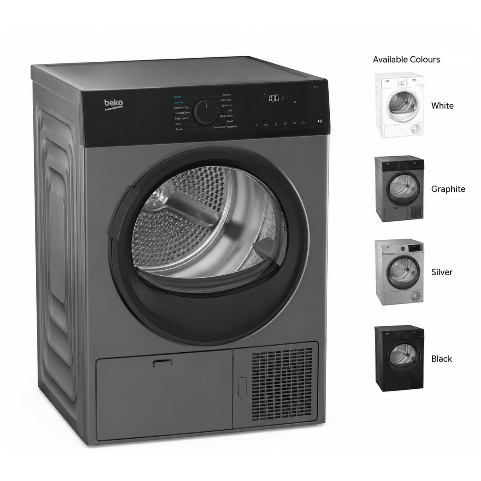 Silver Condenser Tumble Dryer – Sensor Dry | LED Display | Energy Efficient - Image 3